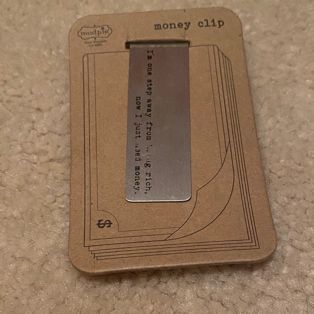 Mud Pie Silver Money Clip with Engraving
